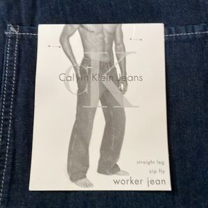 NWT Calvin Klein worker jean straight leg zip fly